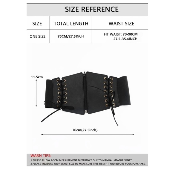 Vegan Leather Lace Up Corset Belt - Picture 5 of 5
